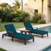Giga outdoor chaise lounge cushion set with back and seat cushions for patio furniture, in neutral fabric with tufted design.