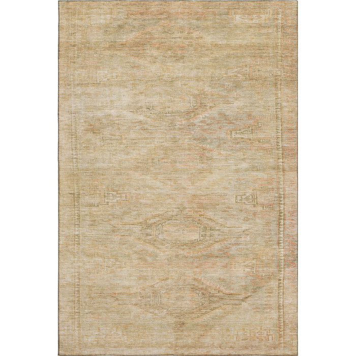 10' X 14' Abstract Geometric Washable Area Rug With UV Protection (695390) - Linen / Gold / Wheat
