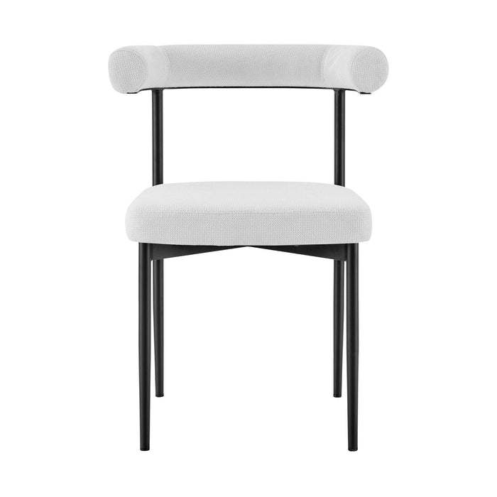 Upholstered Polyester Open Back Dining Room Side Chairs (Set of 2) - Gray
