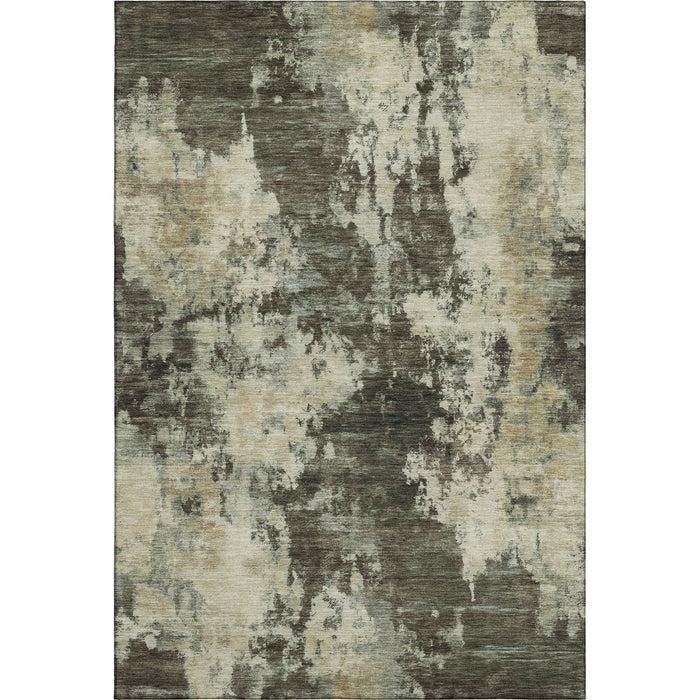 10' X 14' Abstract Washable Area Rug With UV Protection (716936) - Brown / Beige