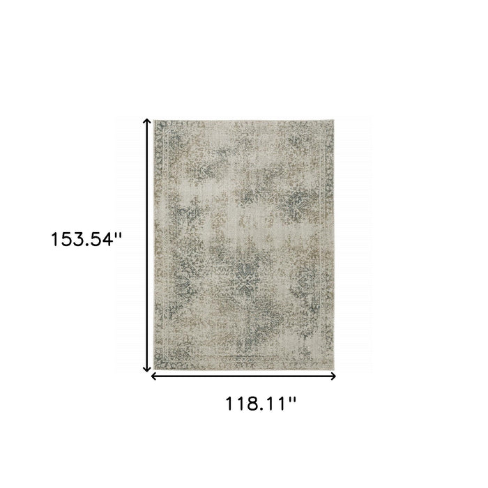 10' x 13' Oriental Power Loom Area Rug - Gray