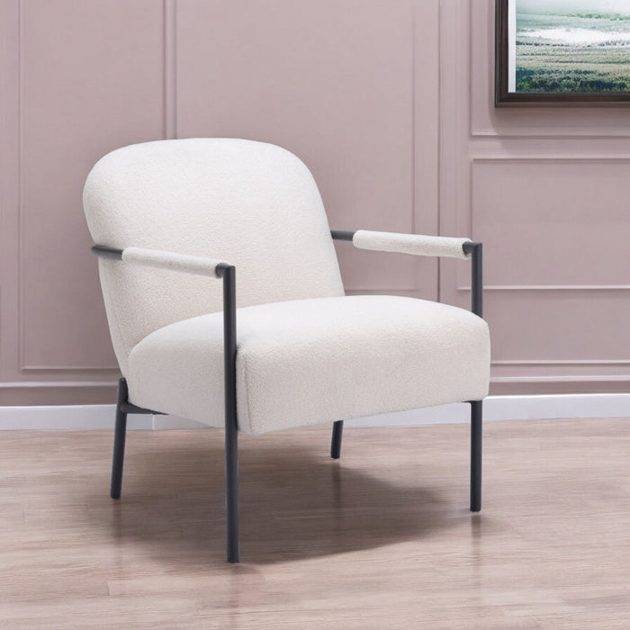 Sherpa Arm Chair - Ivory And Black
