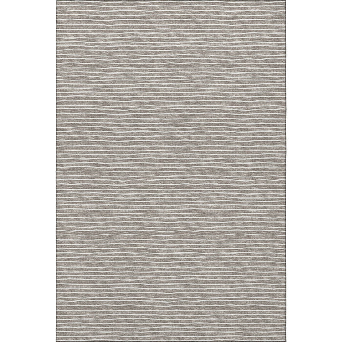 10' X 14' Striped Washable Area Rug With UV Protection (645193) - Taupe / Ivory