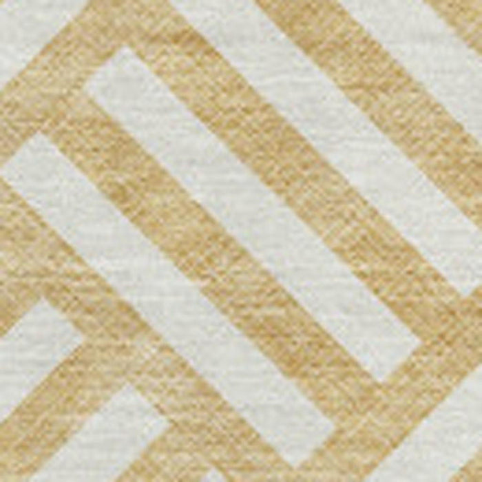 9' X 12' Geometric Washable Area Rug With UV Protection (652358) - Gold / Ivory