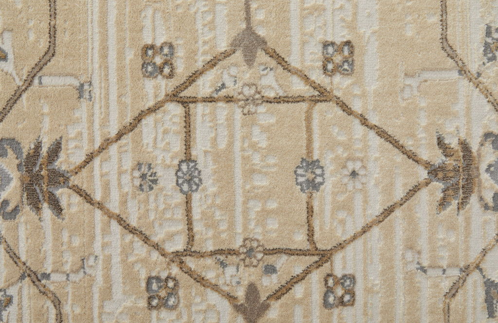 12' X 15' Oriental Area Rug (515034) - Tan / Ivory / Gray