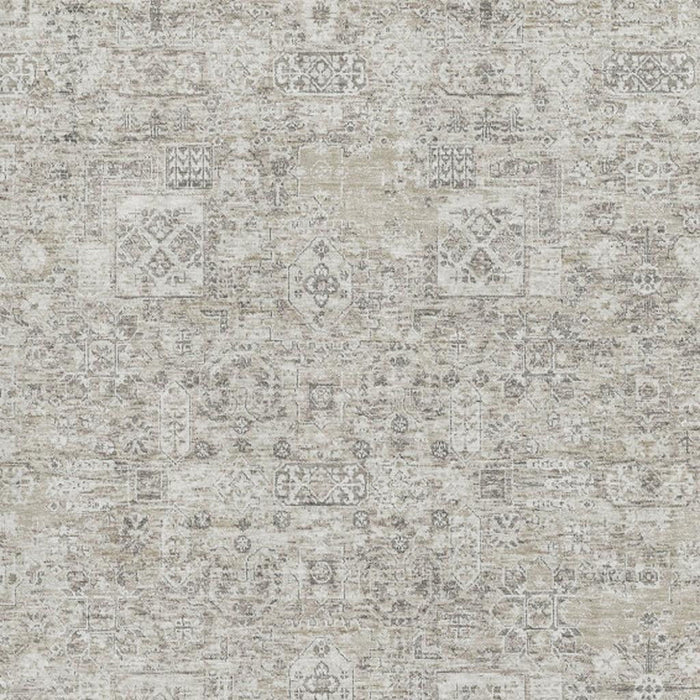 9' X 12' Floral Washable Area Rug With UV Protection (651225) - Taupe / Ivory