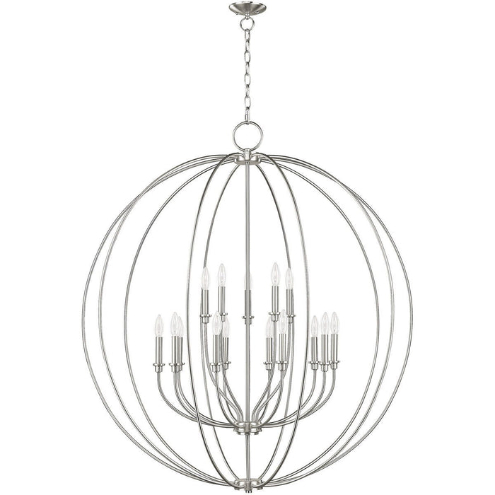 48" Multi Light Dimmable Chandelier With Shades - Nickel