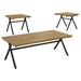 Colmar 3-piece engineered wood coffee table set by CoasterEssence in golden oak finish
