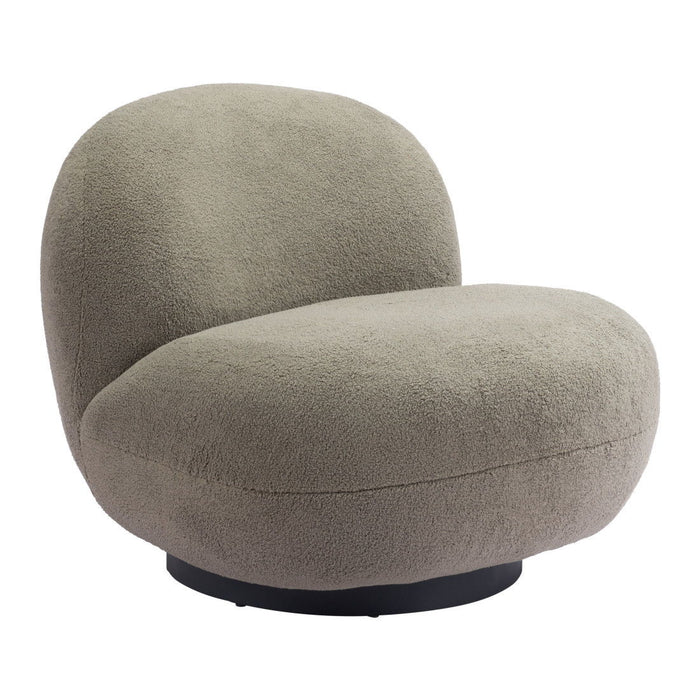 Sherpa Slipper Chair - Khaki Green And Black