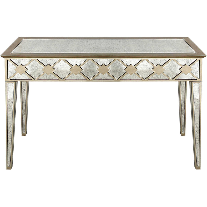 Mirrored Glass Console Table - Gold And Silver