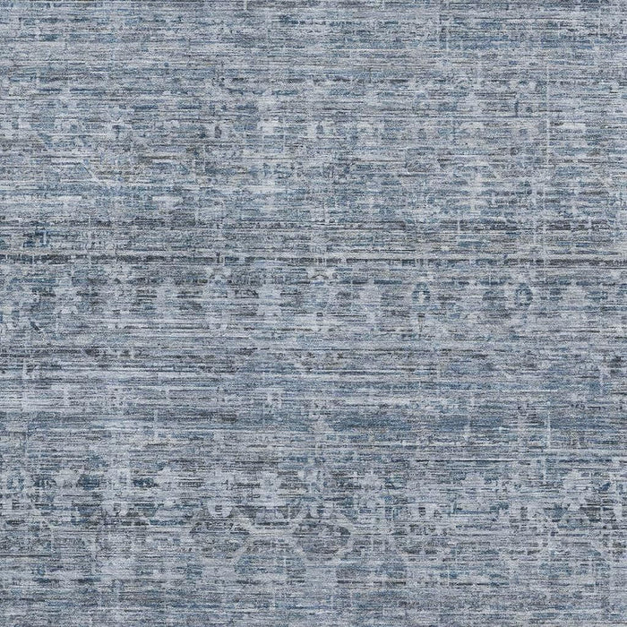 10' X 14' Striped Washable Area Rug With UV Protection (699963) - Blue / Gray