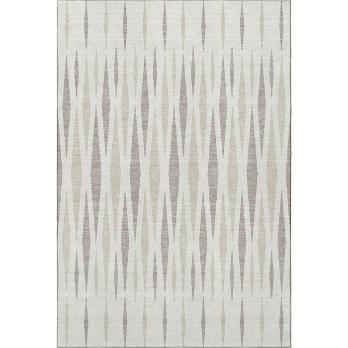 10' X 14' Geometric Washable Area Rug With UV Protection (670063) - Ivory / Beige