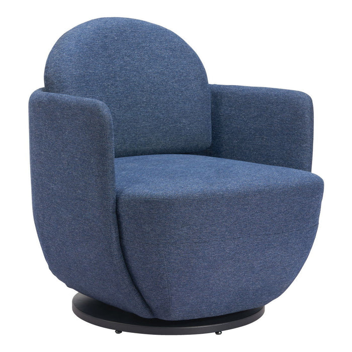 29" Modern Upholstered Swivel Arm Chair - Blue