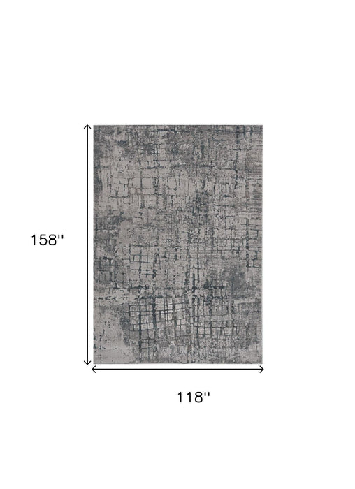 10' x 13' Abstract Area Rug - Gray And Ivory