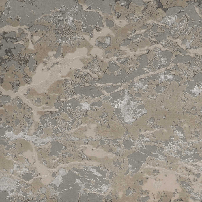 8' x 11' Machine Woven Abstract Watercolor Indoor Area Rug - Sand Gray