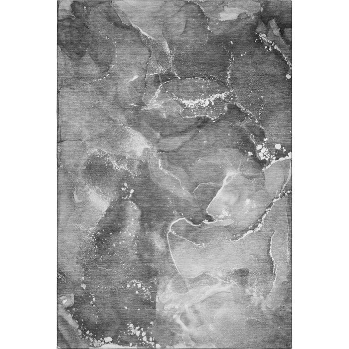 10' X 14' Abstract Washable Area Rug With UV Protection (647230) - Gray / Ivory