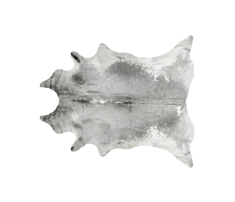 6' x 7' Cowhide Hand Knotted Area Rug - Gray And White