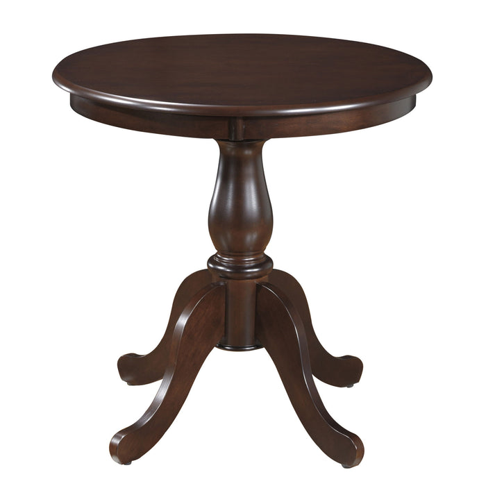 30" Rounded Solid Manufactured Wood And Solid Wood Pedestal Base Dining Table - Espresso