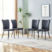 Set of four black Giga modern kitchen and living room chairs with vertical backrests, stylish and comfortable for home seating.