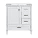 Giga modern bathroom vanity with sink, solid wood frame, soft-close door, and three drawers for stylish bathroom storage.