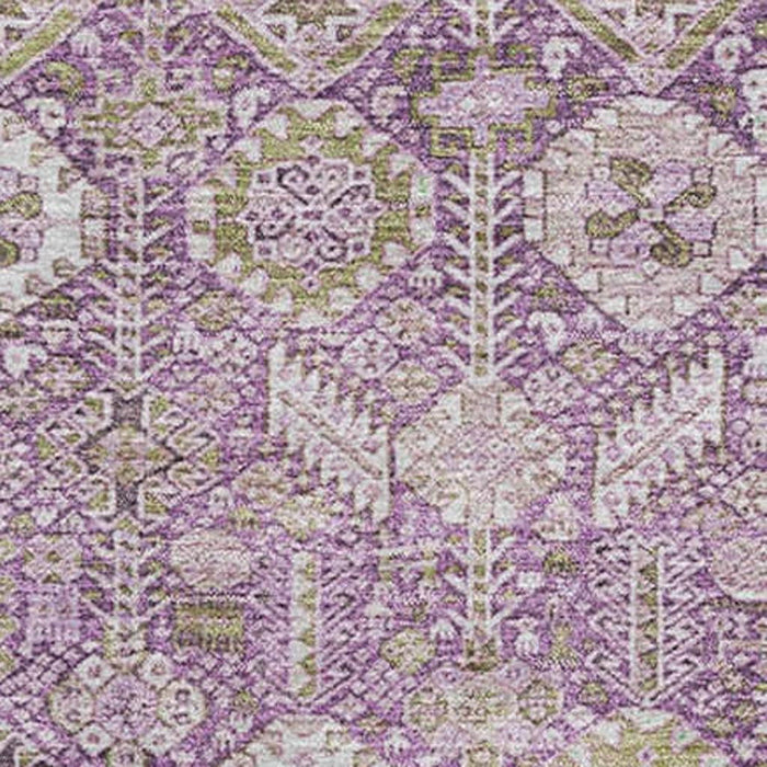 10' X 14' Tribal Washable Area Rug With UV Protection (649882) - Lavender / Ivory
