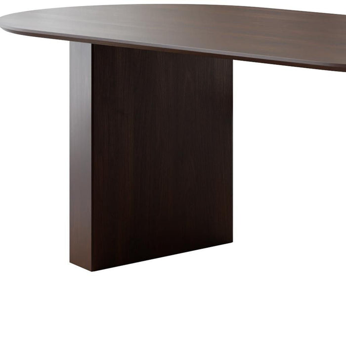 79'' Wood Double Pedestal Base Oval Dining Table - Walnut