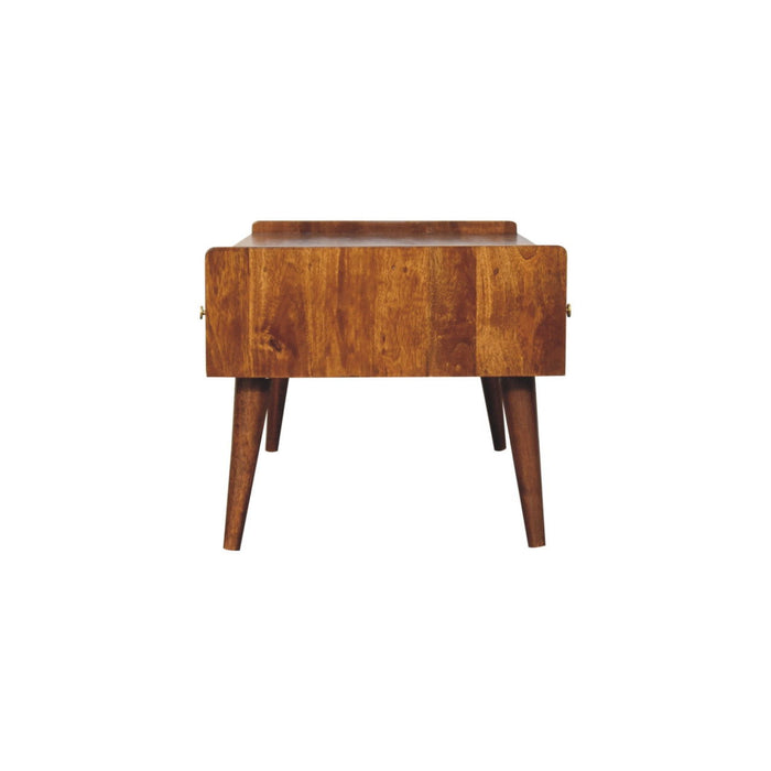 Solid Wood Enclosed Open Storage TV Stand (719195) - Brown