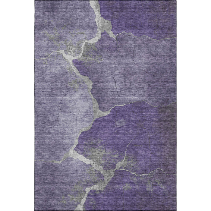 10' X 14' Abstract Washable Area Rug With UV Protection (707035) - Purple / Beige