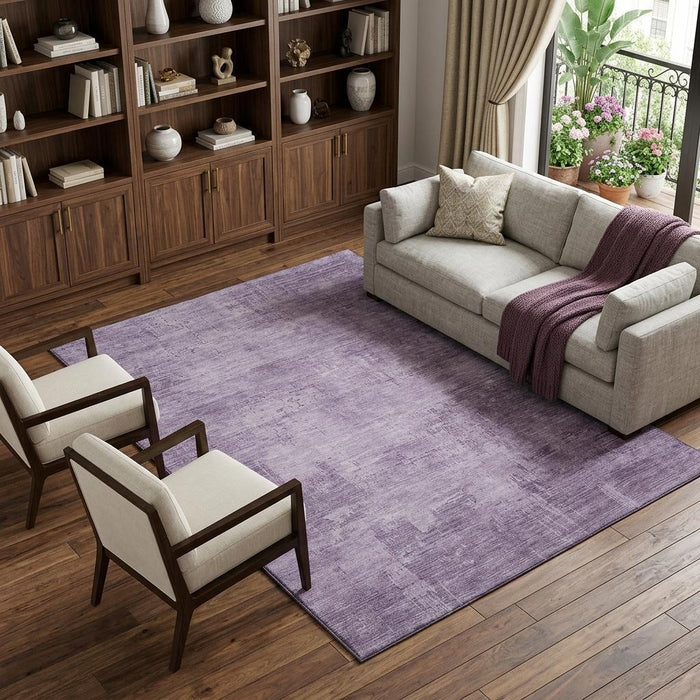 10' X 14' Abstract Washable Area Rug With UV Protection (696080) - Lavender / Purple