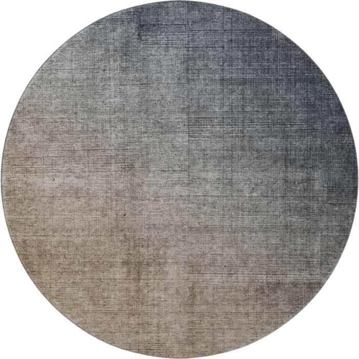 8' Ombre Washable Round Rug With UV Protection (649669) - Gray / Brown