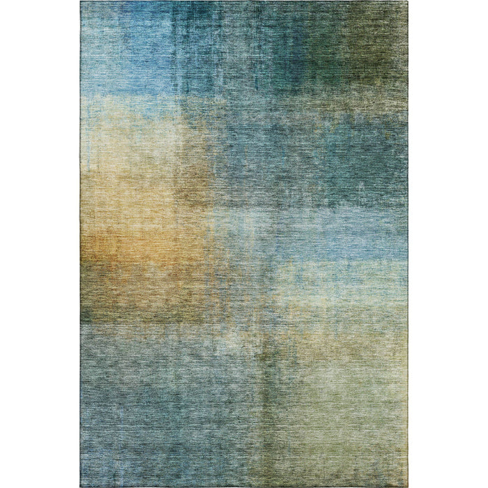 10' X 14' Abstract Washable Area Rug With UV Protection (684190) - Blue / Brown