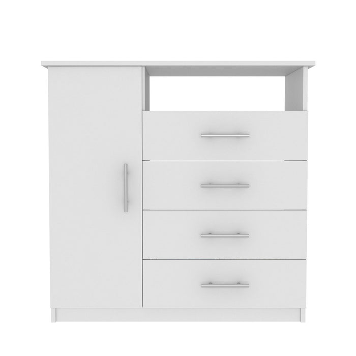 4 Drawer Combo Dresser - White