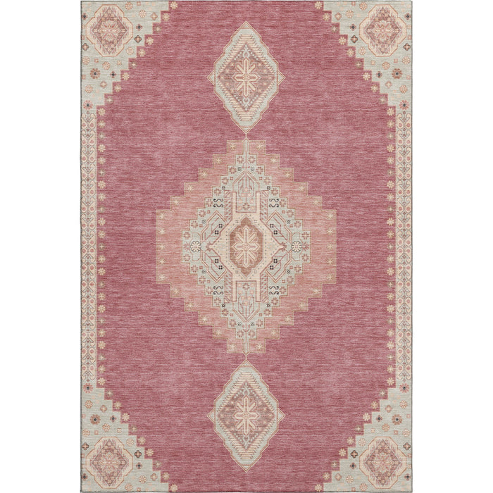 10' X 14' Oriental Washable Area Rug With UV Protection (679552) - Blush / Gray / Pink