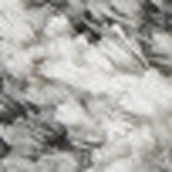 7' X 9' Abstract Shag Area Rug Polyester - Ivory And Charcoal