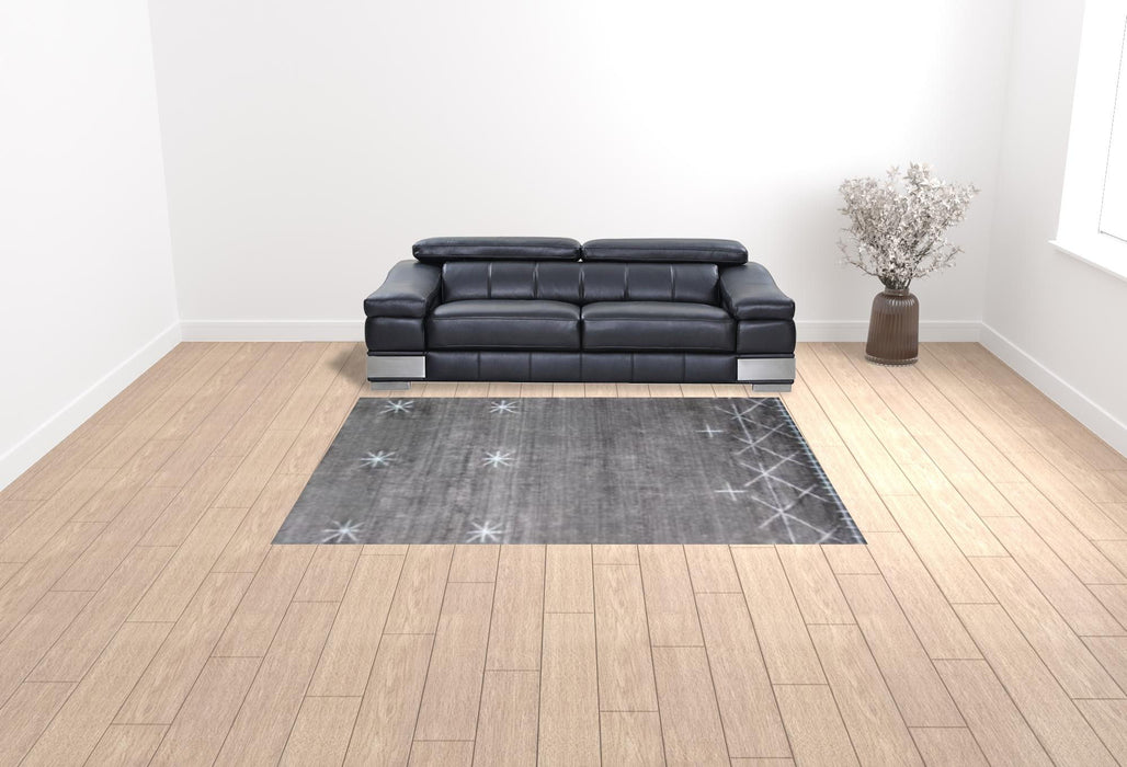 8' x 11' Ombre Hand Loomed Area Rug - Sliver And Charcoal