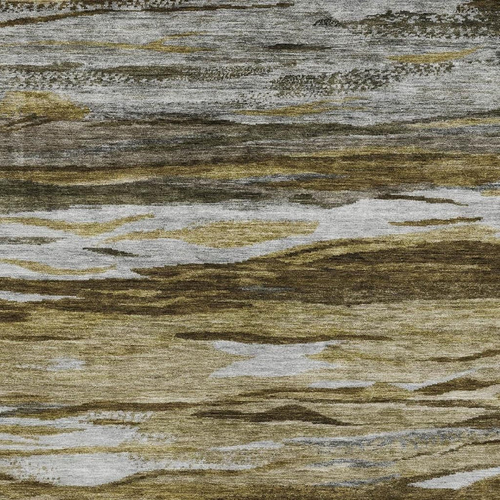 10' X 14' Abstract Washable Area Rug With UV Protection (708517) - Brown / Beige / Taupe
