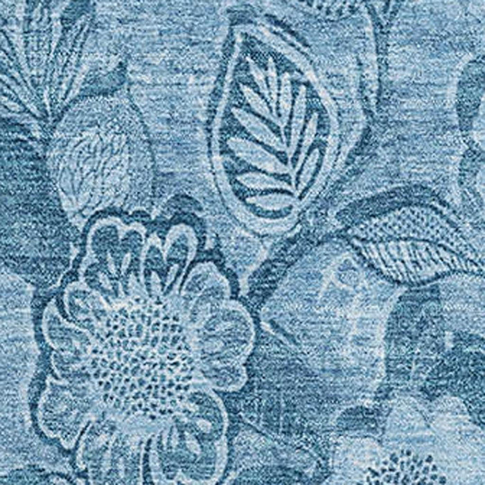 10' X 14' Floral Washable Area Rug With UV Protection (708790) - Blue / Sky Blue