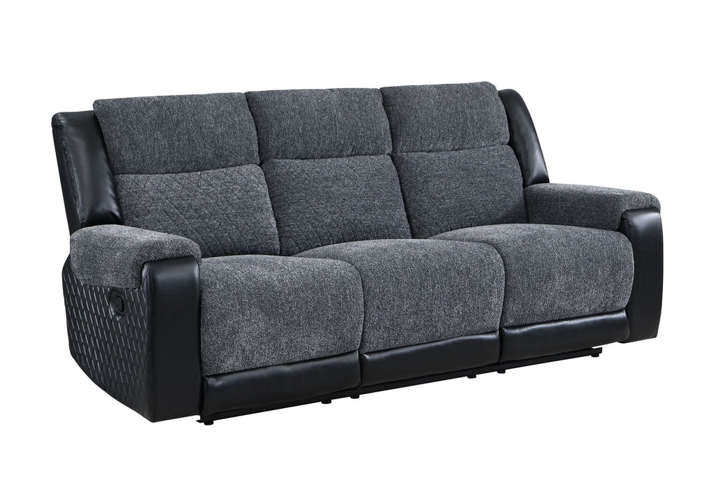 Reclining USB Sofa Toss Pillow With Silver Legs - Black / Gray