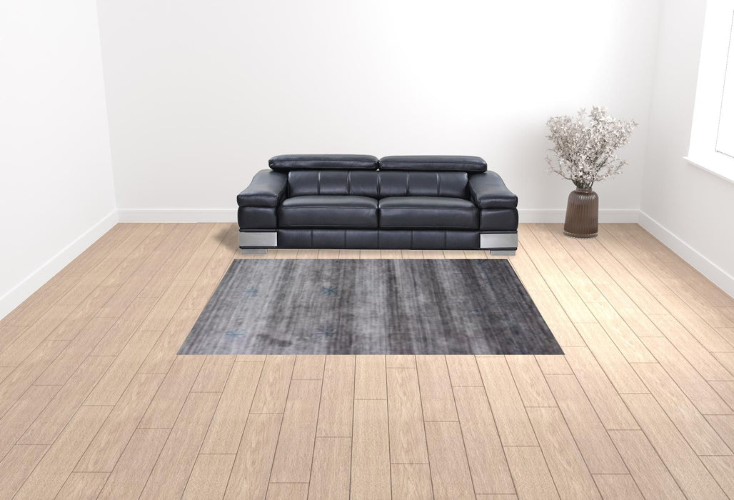 8' x 11' Ombre Hand Loomed Area Rug - Silver And Blue