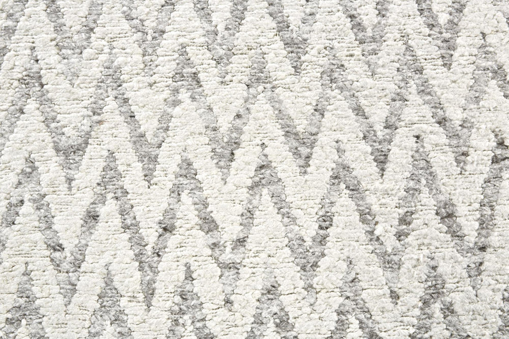 8' X 10' Abstract Hand Knotted Area Rug (744251) - Ivory / Gray