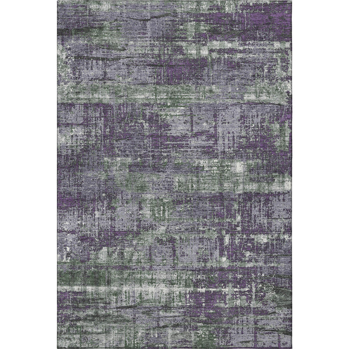 10' X 14' Geometric Washable Area Rug With UV Protection (709732) - Purple / Green / Ivory