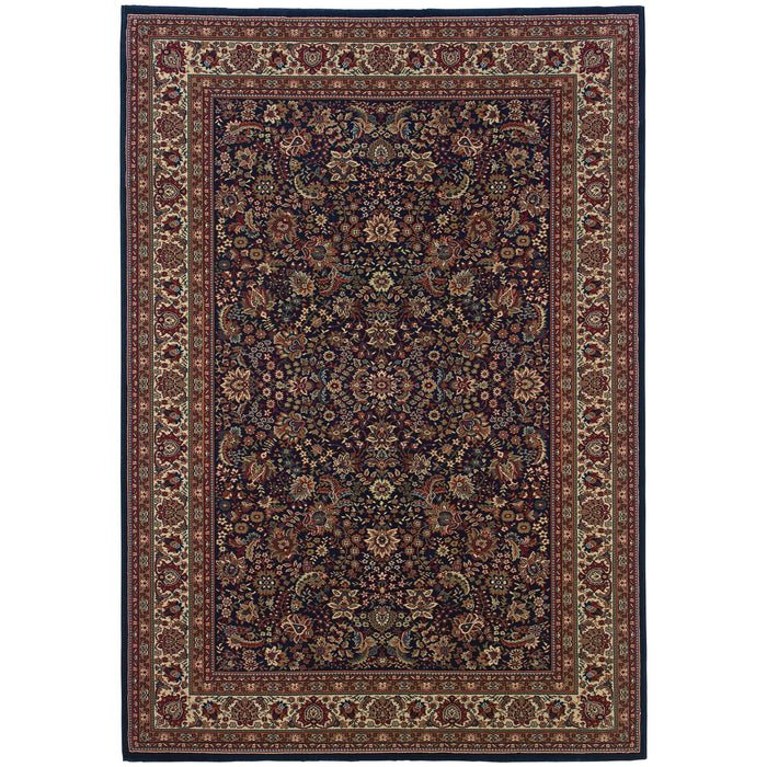 8' X 11' Oriental Area Rug - Blue And Red