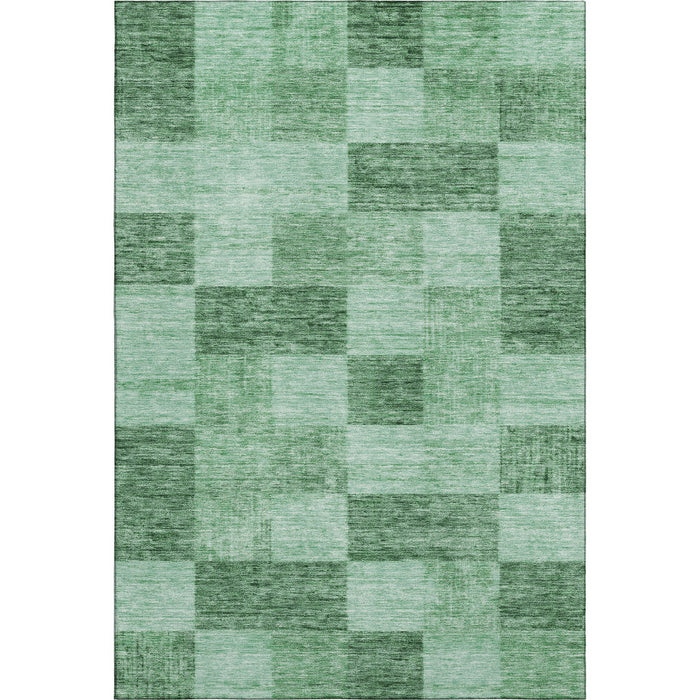 10' X 14' Geometric Washable Area Rug With UV Protection (686228) - Green / Mint Green