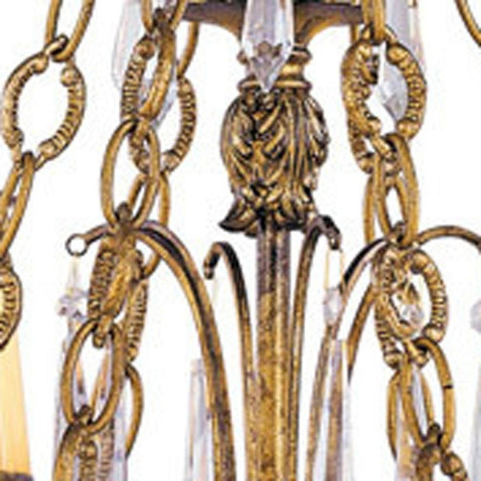 Gold 41-inch six-light metal chandelier with shades, dimmable, from HomeRoots, featuring a modern chandelier design with elegant shades.