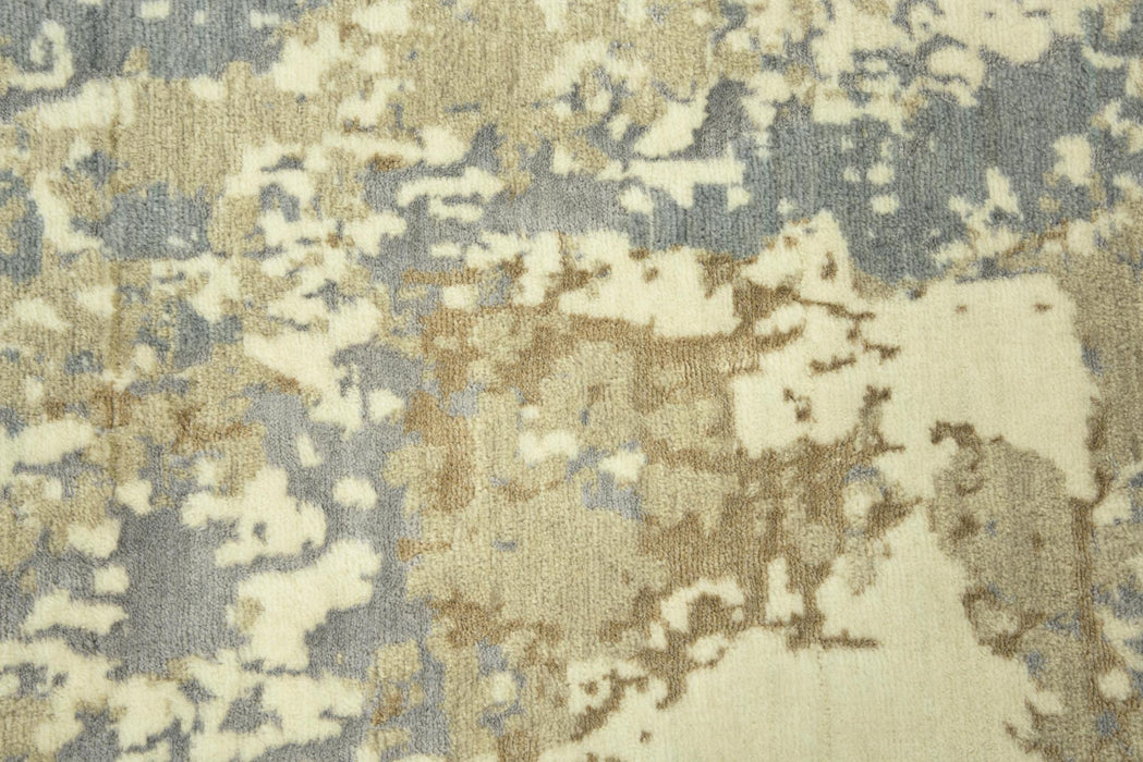 10' X 13' New Zealand Lambs Wool Abstract Hand Carved Handmade Area Rug (747565) - Beige / Gray / Ivory