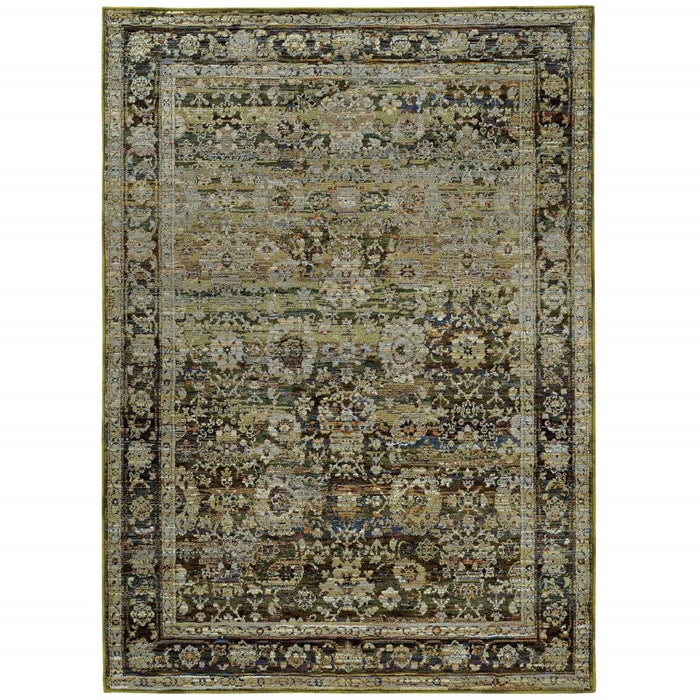 10' x 14' Floral Area Rug - Green And Brown