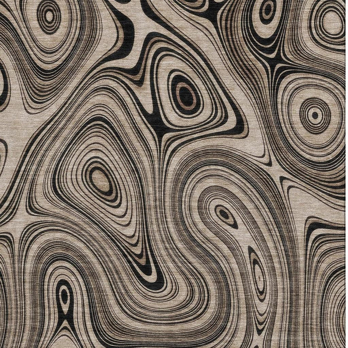 10' X 14' Geometric Washable Area Rug With UV Protection (717705) - Beige / Charcoal