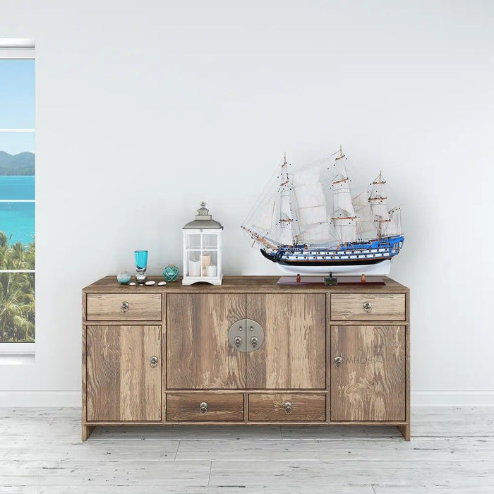 Hand Painted Model Boat (624653) - White / Blue