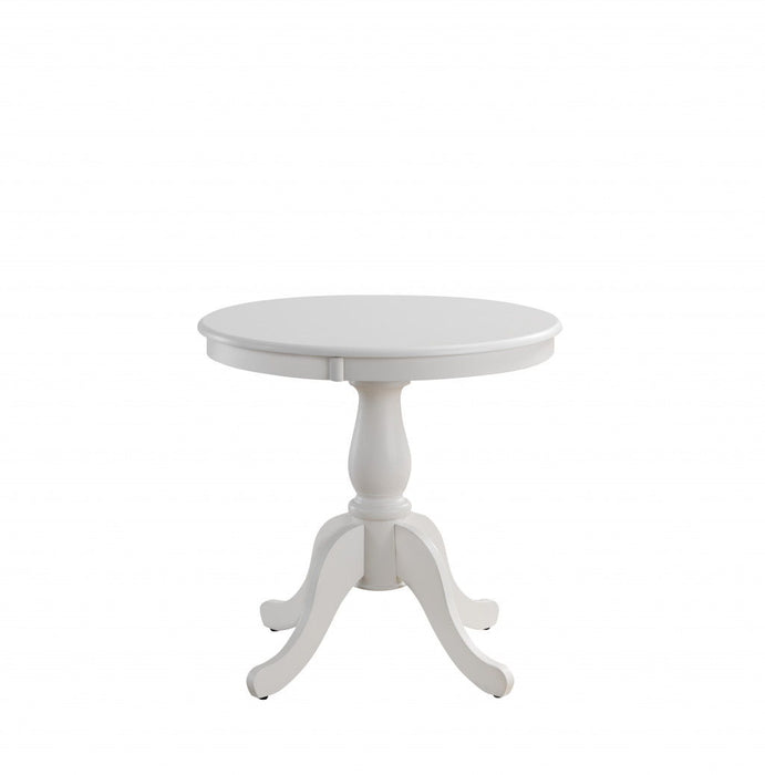 30" Rounded Solid Manufactured Wood Pedestal Base Dining Table - White