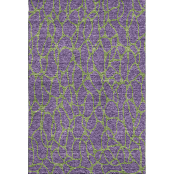 10' X 14' Geometric Washable Area Rug With UV Protection (680361) - Purple / Green